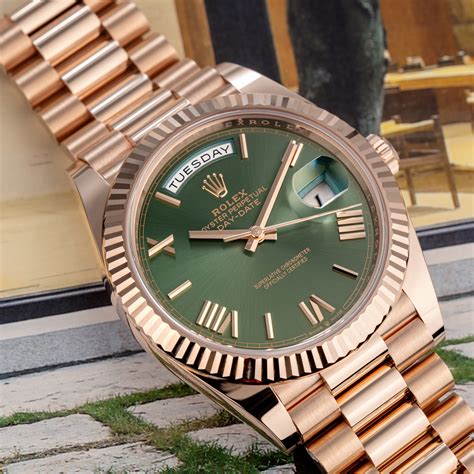 day date rolex olive green|Rolex Day-Date reference 228235.